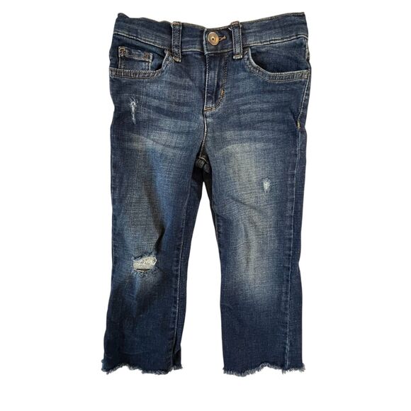 The Children's Place Jeans Girls 6 Bootcut Distressed Adjustable Waist (W22 L16) - Picture 1 of 9
